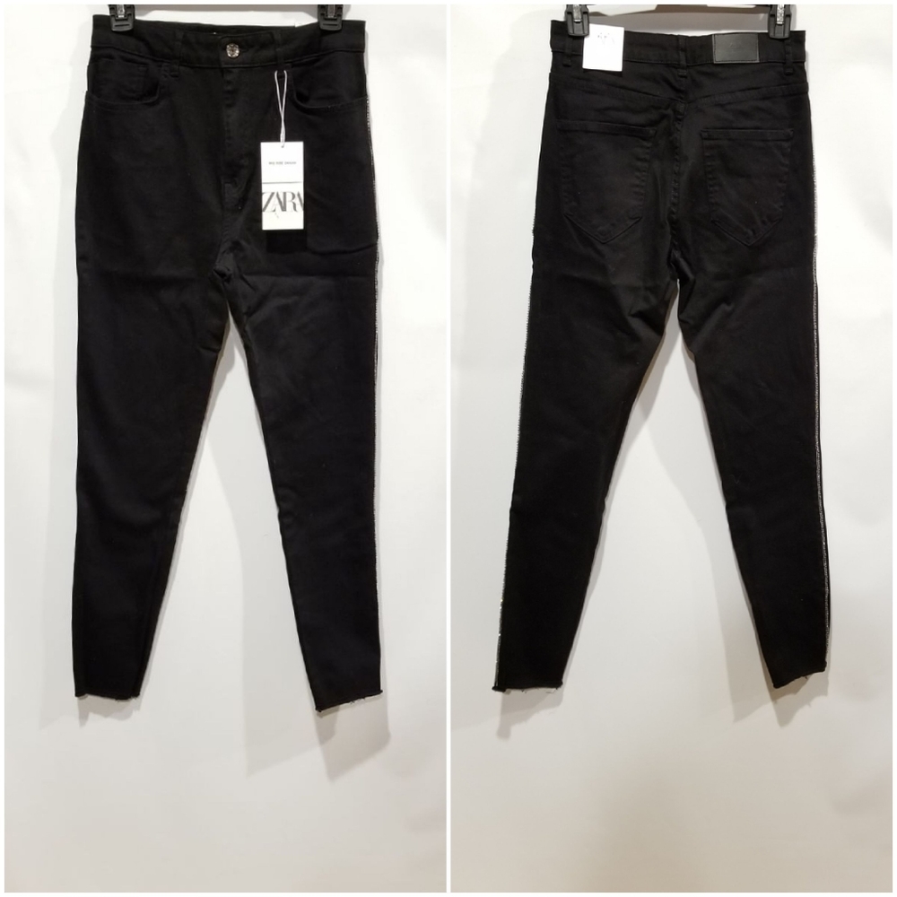 Zara jewel stripe high rise skinny jeans - Picture 3 of 7